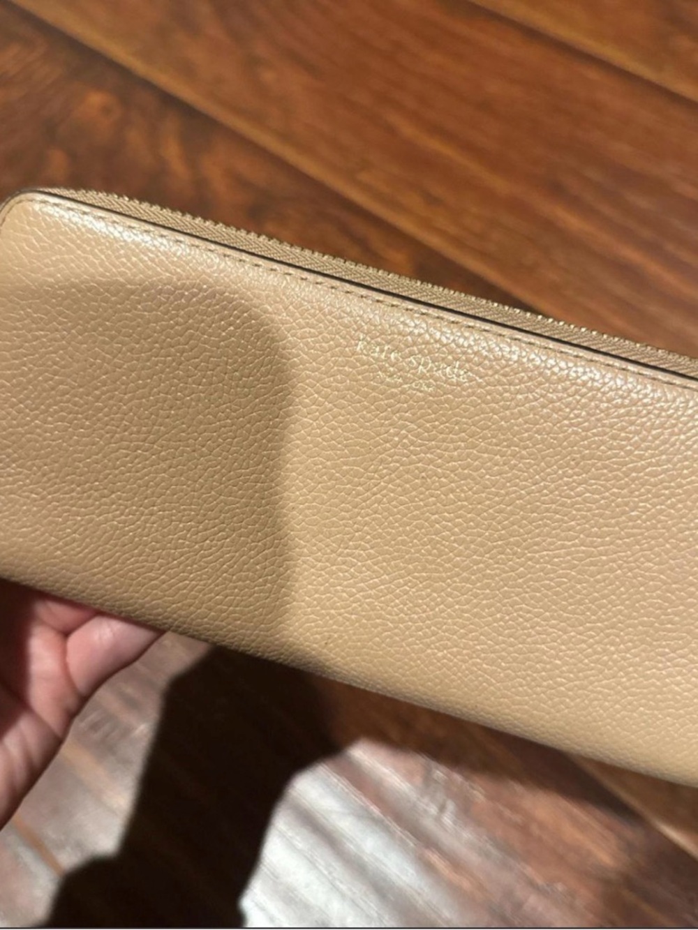 kate spade Beige Leather Zip Wallet